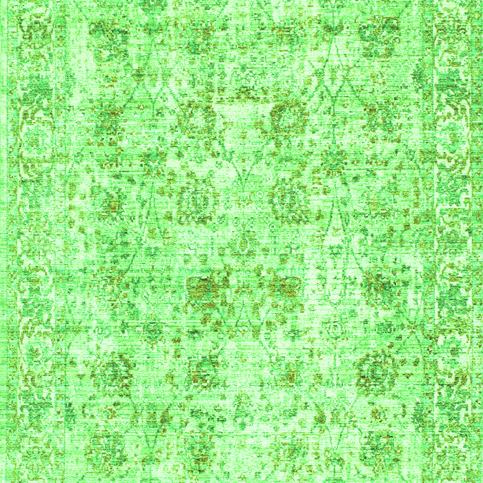 Serging Thickness of Machine Washable Persian Green Traditional Area Rugs, wshtr2087grn