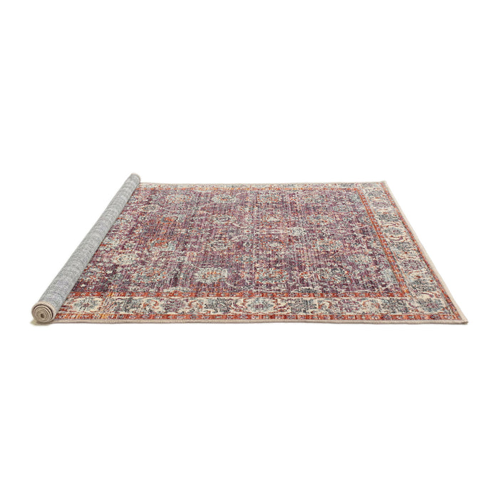 Sideview of Machine Washable Traditional Desert Sand Beige Rug, wshtr2088