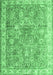 Machine Washable Persian Emerald Green Traditional Area Rugs, wshtr2088emgrn