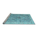 Sideview of Machine Washable Persian Light Blue Traditional Rug, wshtr2088lblu