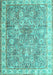 Machine Washable Persian Turquoise Traditional Area Rugs, wshtr2088turq