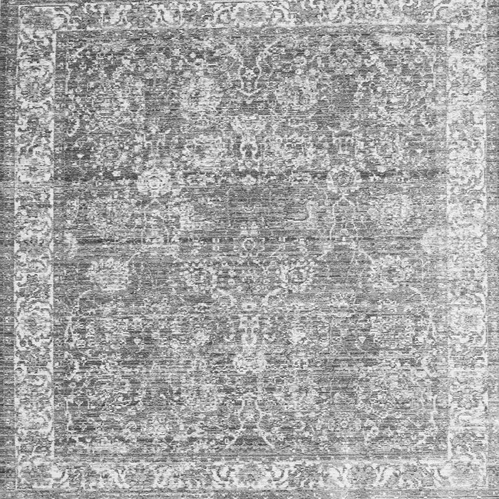 Round Machine Washable Persian Gray Traditional Rug, wshtr2088gry