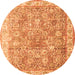 Square Persian Orange Traditional Rug, tr2088org