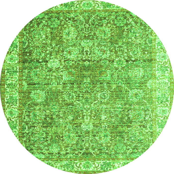 Square Persian Green Traditional Rug, tr2088grn