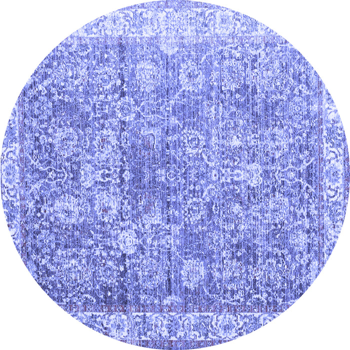 Round Persian Blue Traditional Rug, tr2088blu