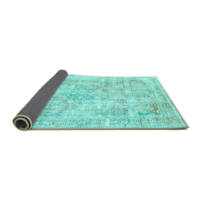 Sideview of Persian Turquoise Traditional Rug, tr2089turq