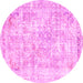 Round Persian Pink Traditional Rug, tr2089pnk