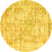 Round Persian Yellow Traditional Rug, tr2089yw