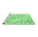 Sideview of Machine Washable Persian Emerald Green Traditional Area Rugs, wshtr2089emgrn