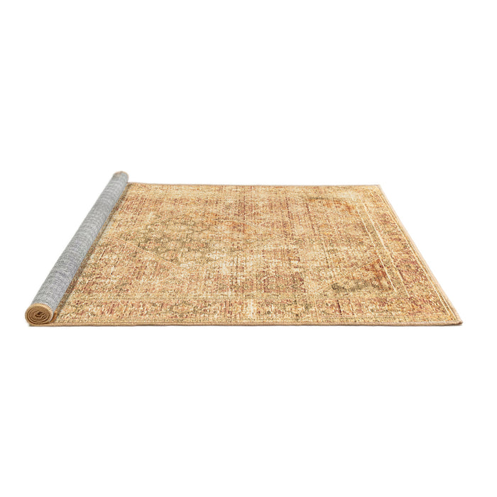 Sideview of Machine Washable Persian Brown Traditional Rug, wshtr2089brn