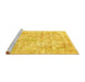 Sideview of Machine Washable Persian Yellow Traditional Rug, wshtr2089yw