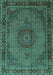 Machine Washable Persian Turquoise Traditional Area Rugs, wshtr208turq