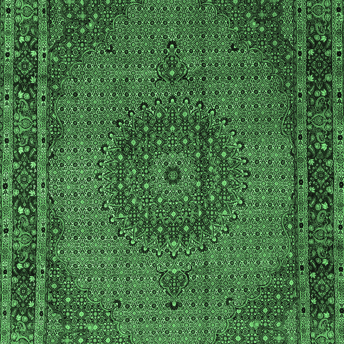 Machine Washable Persian Emerald Green Traditional Area Rugs, wshtr208emgrn