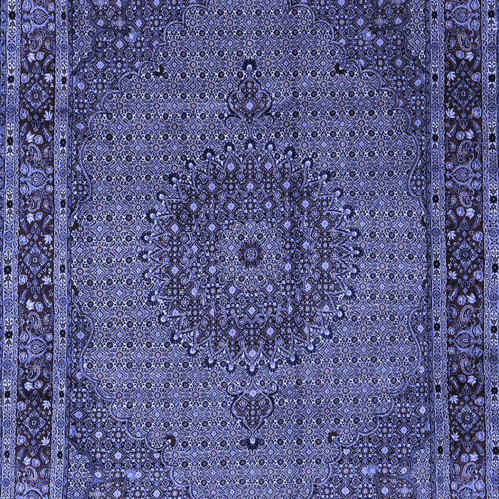 Machine Washable Persian Blue Traditional Rug, wshtr208blu
