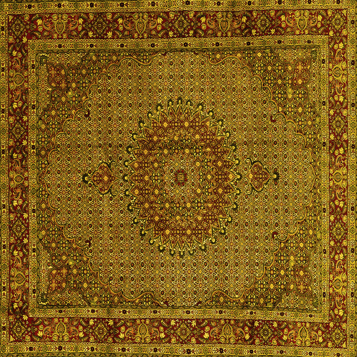 Square Persian Yellow Traditional Rug, tr208yw