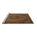 Sideview of Machine Washable Persian Brown Traditional Rug, wshtr208brn