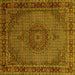 Square Machine Washable Persian Yellow Traditional Rug, wshtr208yw