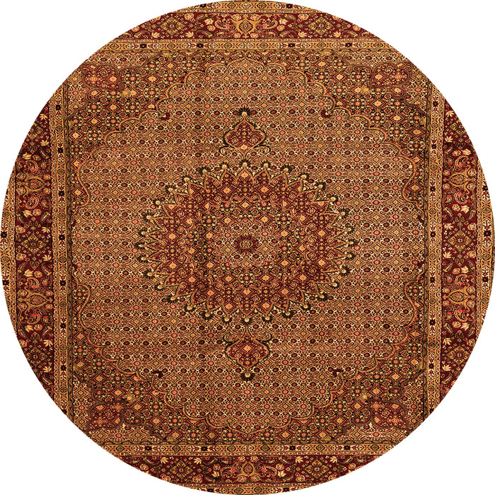 Square Persian Orange Traditional Rug, tr208org