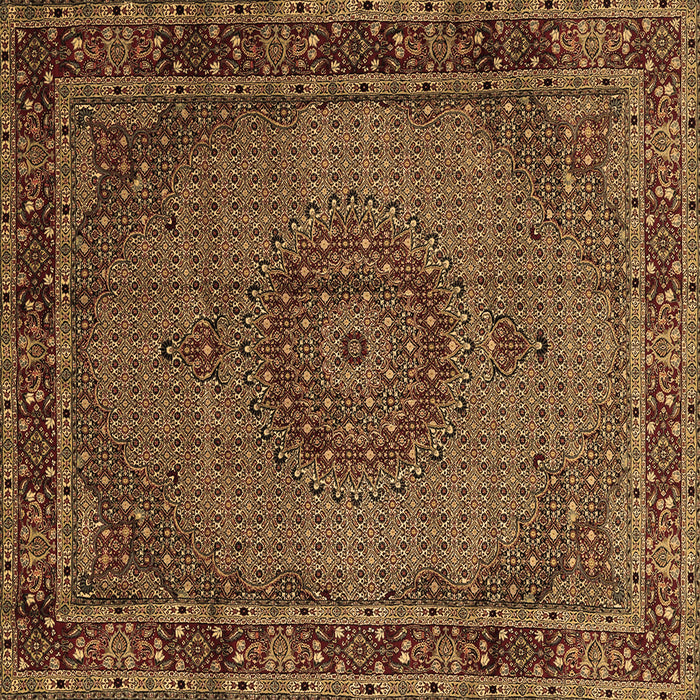 Square Machine Washable Persian Brown Traditional Rug, wshtr208brn