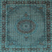 Square Persian Light Blue Traditional Rug, tr208lblu
