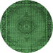 Round Persian Emerald Green Traditional Rug, tr208emgrn