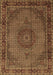 Machine Washable Persian Brown Traditional Rug, wshtr208brn