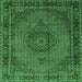 Square Persian Emerald Green Traditional Rug, tr208emgrn