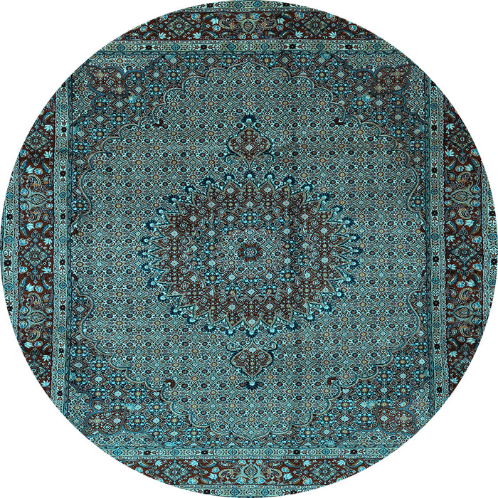Round Persian Light Blue Traditional Rug, tr208lblu
