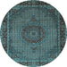 Round Persian Light Blue Traditional Rug, tr208lblu