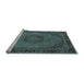 Sideview of Machine Washable Persian Light Blue Traditional Rug, wshtr208lblu