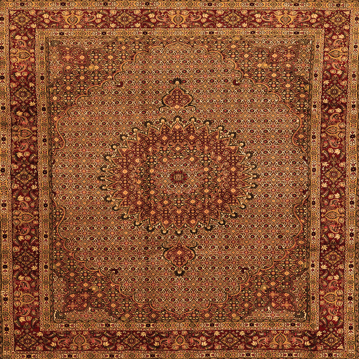 Round Machine Washable Persian Orange Traditional Area Rugs, wshtr208org