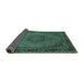 Sideview of Persian Turquoise Traditional Rug, tr208turq