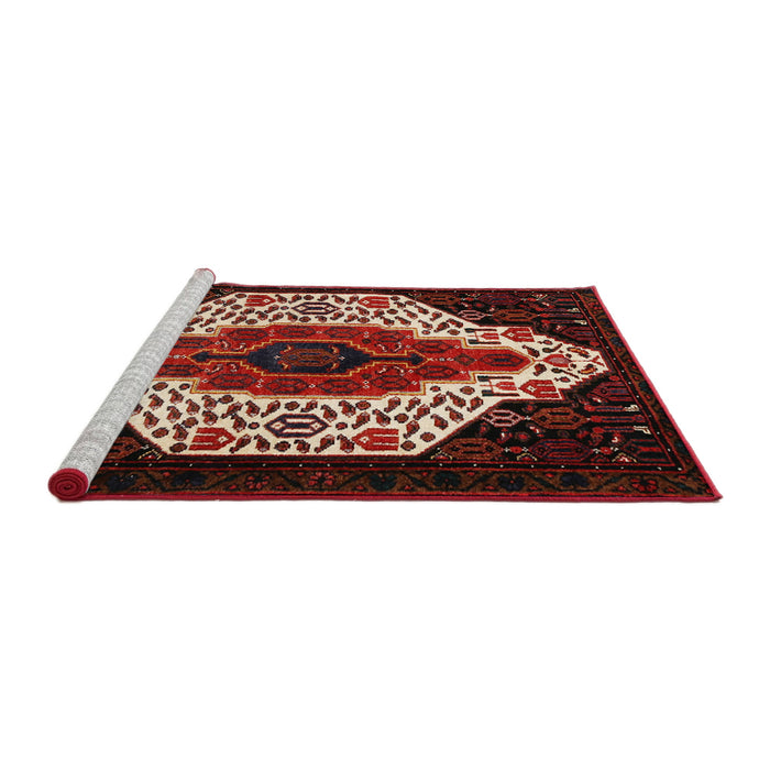 Sideview of Machine Washable Traditional Sienna Brown Rug, wshtr209