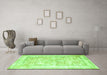 Machine Washable Persian Green Traditional Area Rugs in a Living Room,, wshtr2090grn