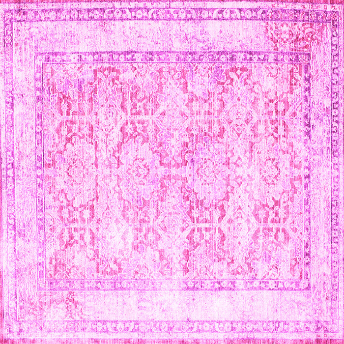 Square Machine Washable Persian Pink Traditional Rug, wshtr2090pnk