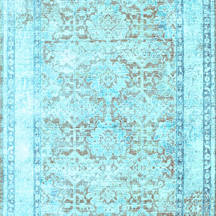 Machine Washable Persian Light Blue Traditional Rug, wshtr2090lblu