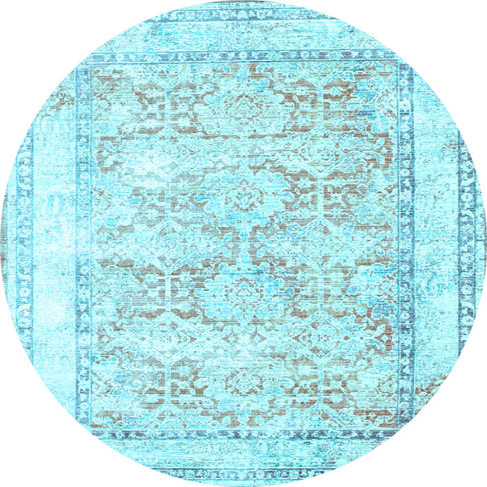 Round Persian Light Blue Traditional Rug, tr2090lblu