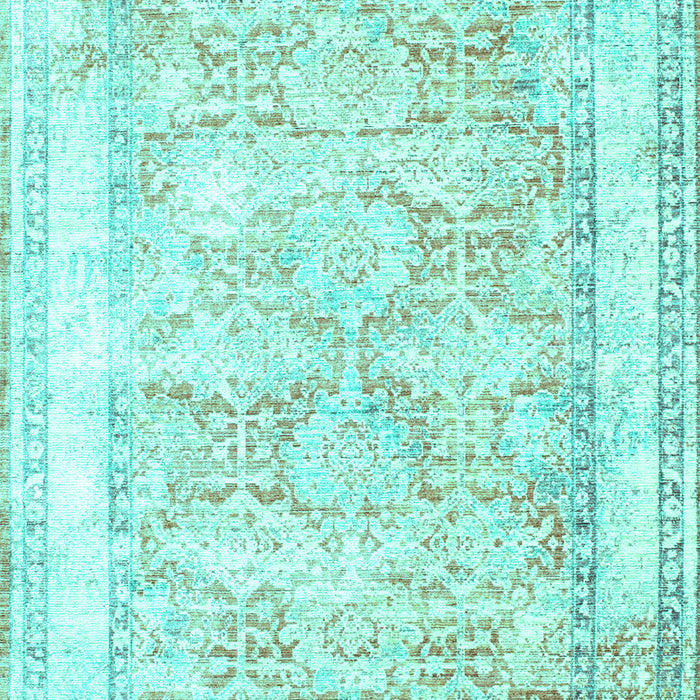 Machine Washable Persian Turquoise Traditional Area Rugs, wshtr2090turq