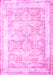 Machine Washable Persian Pink Traditional Rug, wshtr2090pnk