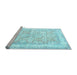 Sideview of Machine Washable Persian Light Blue Traditional Rug, wshtr2090lblu