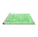 Sideview of Machine Washable Persian Emerald Green Traditional Area Rugs, wshtr2090emgrn