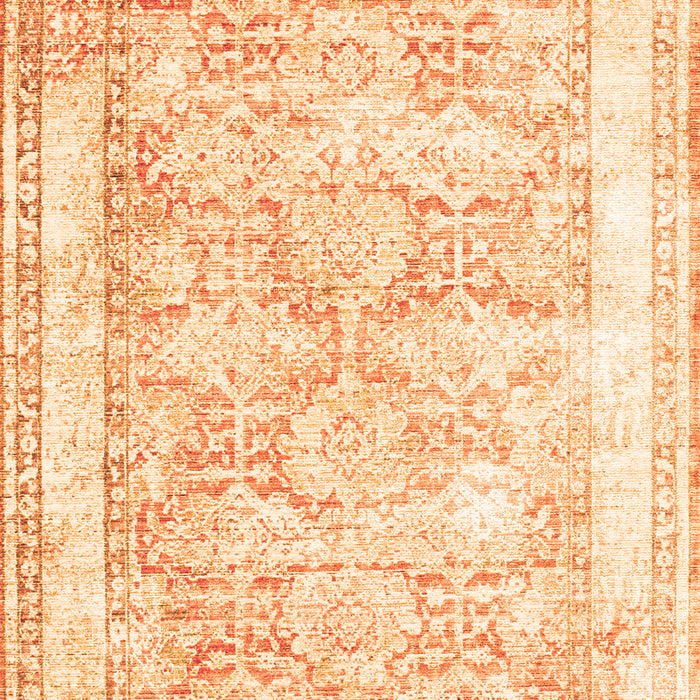 Serging Thickness of Machine Washable Persian Orange Traditional Area Rugs, wshtr2090org