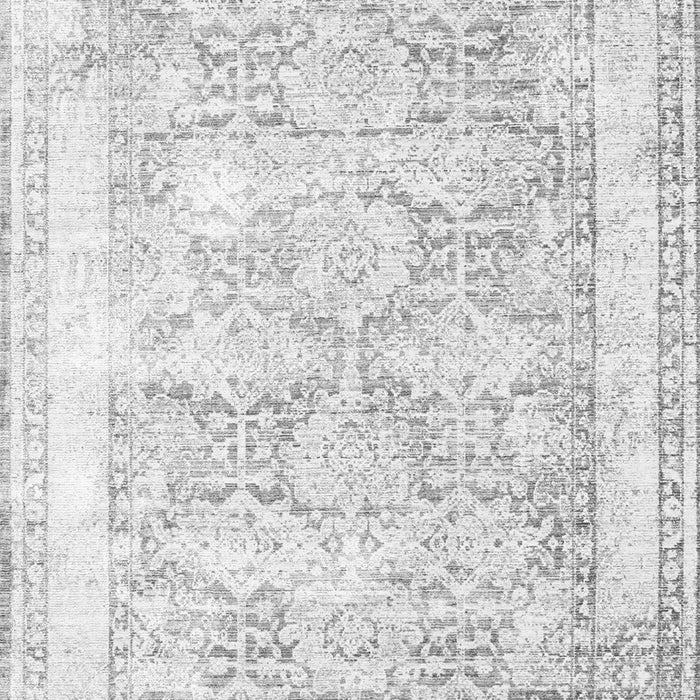 Serging Thickness of Machine Washable Persian Gray Traditional Rug, wshtr2090gry