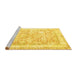 Sideview of Machine Washable Persian Yellow Traditional Rug, wshtr2090yw