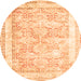 Square Persian Orange Traditional Rug, tr2090org