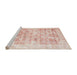 Sideview of Machine Washable Traditional Salmon Pink Rug, wshtr2091