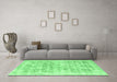 Machine Washable Persian Emerald Green Traditional Area Rugs in a Living Room,, wshtr2091emgrn