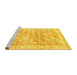 Sideview of Machine Washable Persian Yellow Traditional Rug, wshtr2091yw