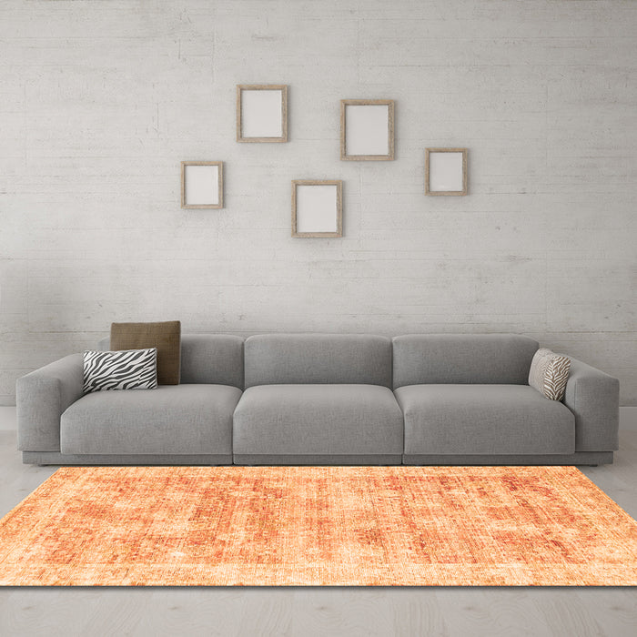 Machine Washable Persian Orange Traditional Area Rugs in a Living Room, wshtr2091org