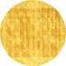 Round Persian Yellow Traditional Rug, tr2091yw